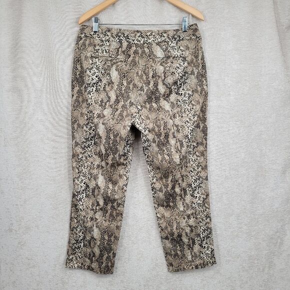 Snakeskin Print Women's Cropped Pants Baddie Bikercore Animal Pattern Edgy - Picture 5 of 8